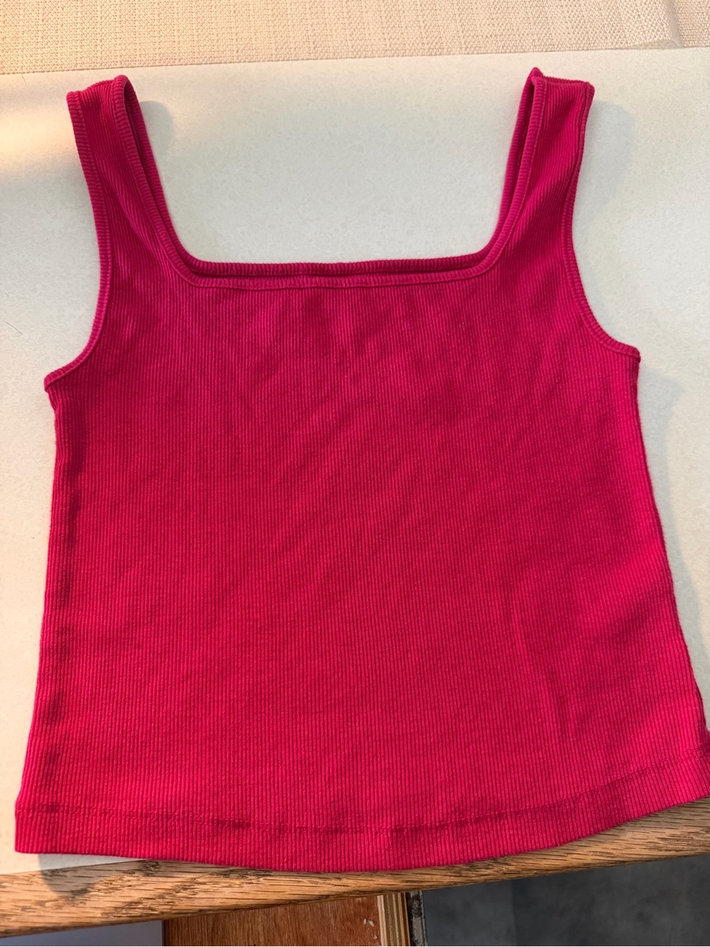 Old Navy Ribbed Square-Neck Tank Top - Hot Pink